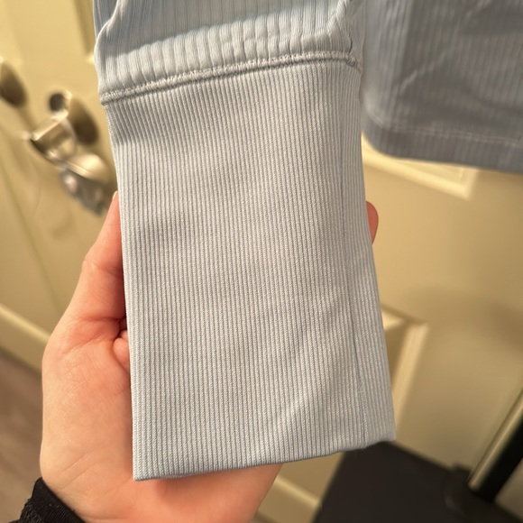 Calia Cornflower Blue Long Sleeve Ribbed Shirt - Picture 3 of 7